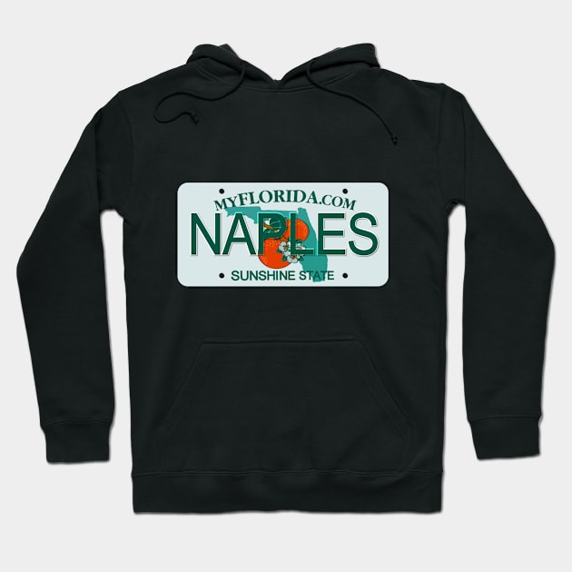 Naples Florida License Plate Hoodie by Mel's Designs